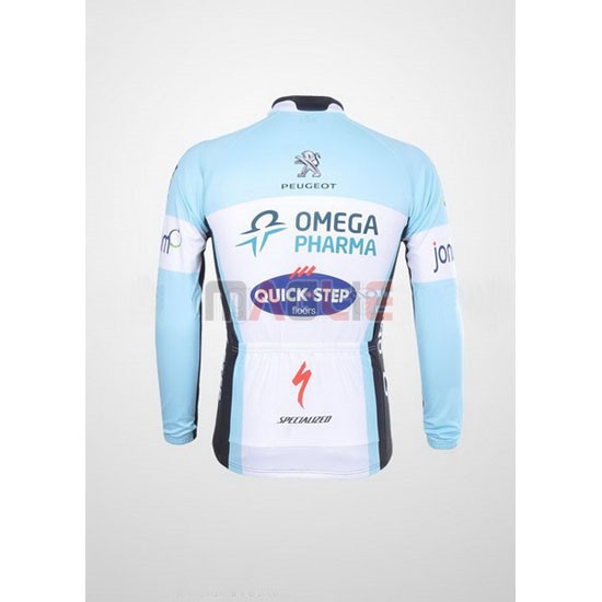 Maglia Quick Step manica lunga 2012 azzurro e bianco