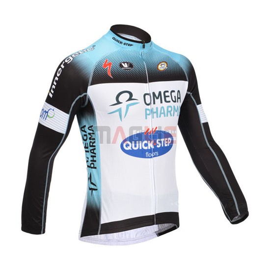 Maglia Quick Step manica lunga 2013 celeste e bianco