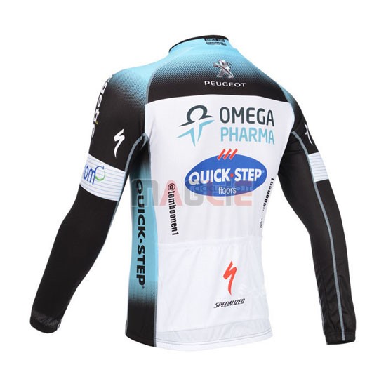 Maglia Quick Step manica lunga 2013 celeste e bianco