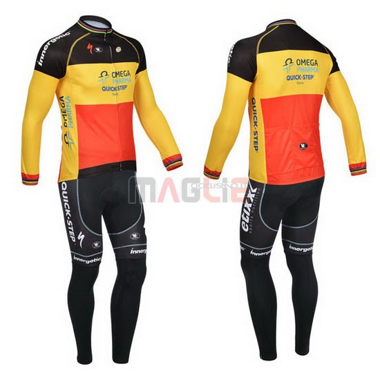 Maglia Quick Step manica lunga 2013 giallo e nero