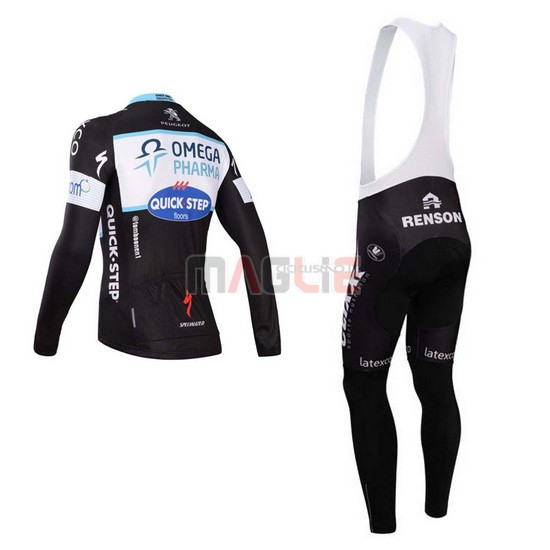 Maglia Quick Step manica lunga 2014 nero e bianco