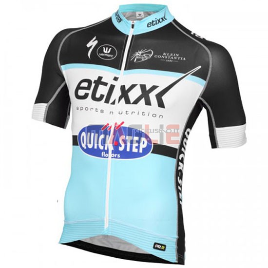 Maglia Quick Step manica corta 2016 nero e celeste