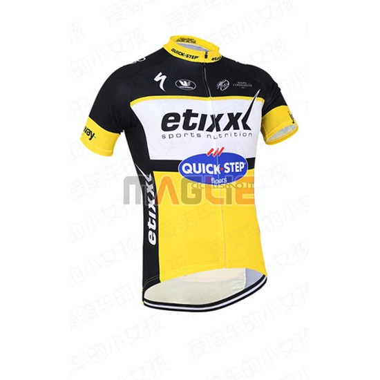 Maglia Quick Step manica corta 2016 nero e giallo