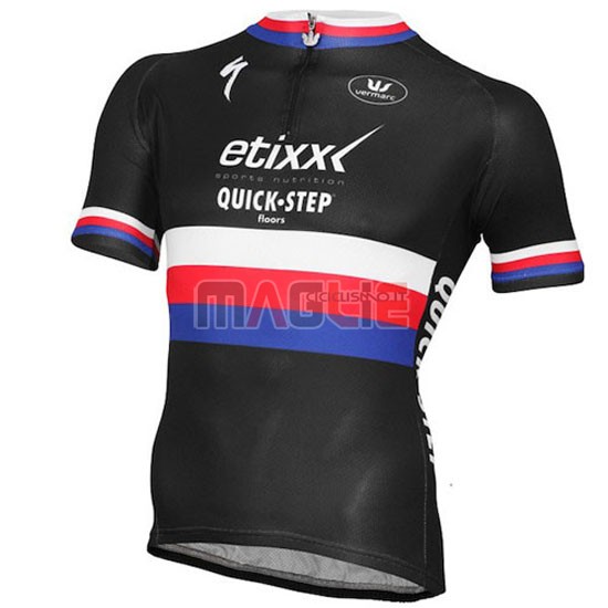 Maglia Quick Step manica corta 2016 nero e rosso