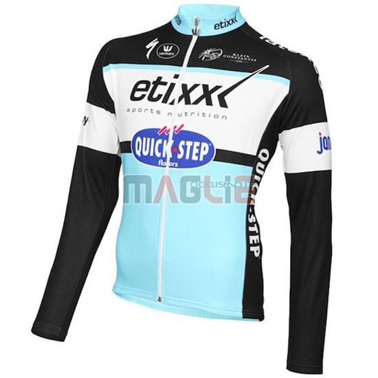 Maglia Quick Step manica lunga 2016 nero e celeste