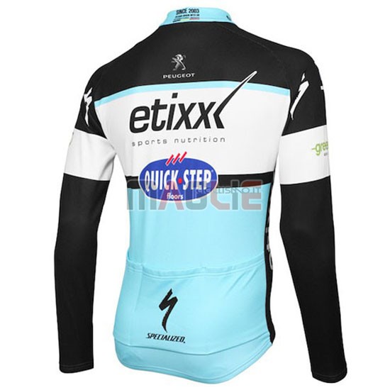 Maglia Quick Step manica lunga 2016 nero e celeste