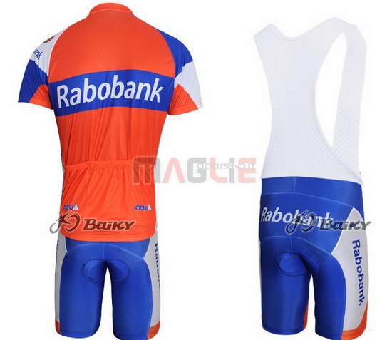 Maglia Rabobank manica corta 2011 blu e arancione