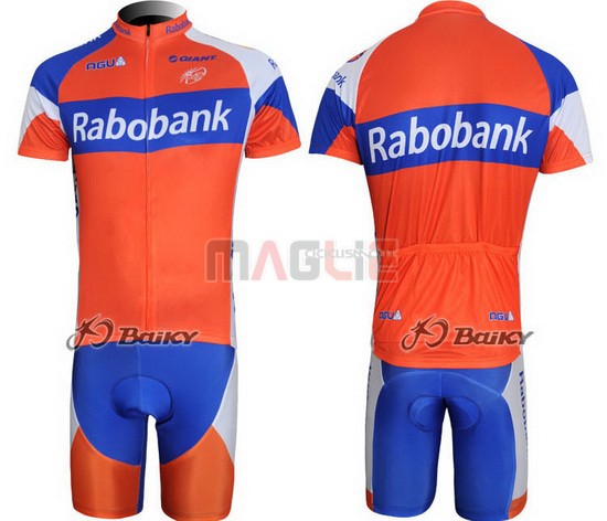 Maglia Rabobank manica corta 2011 blu e arancione