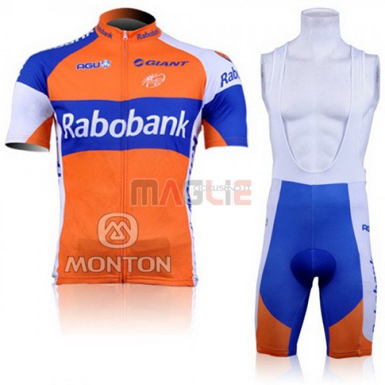 Maglia Rabobank manica corta 2011 blu e arancione