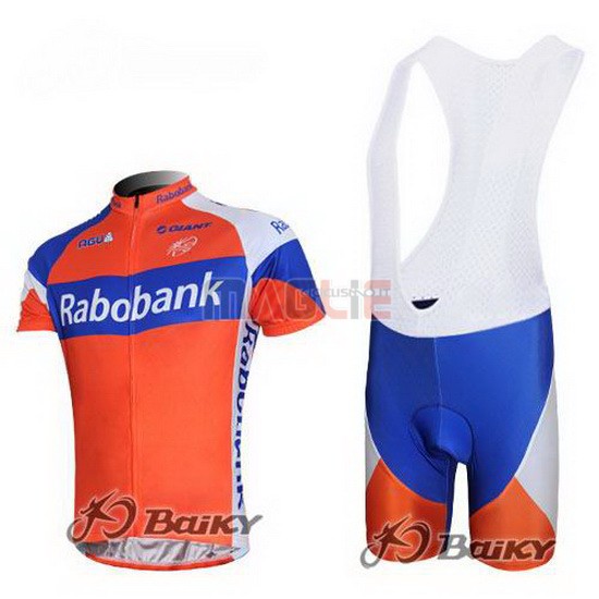 Maglia Rabobank manica corta 2011 blu e arancione