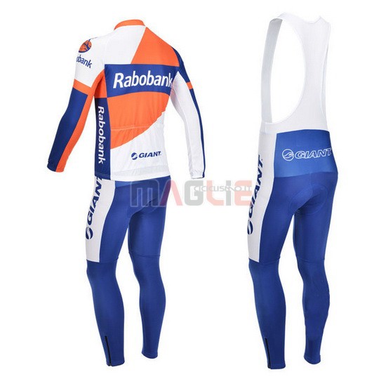 Maglia Rabobank manica lunga 2013 blu e bianco