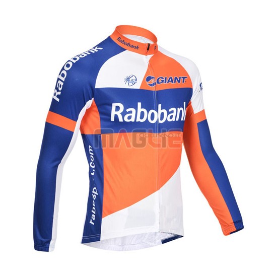 Maglia Rabobank manica lunga 2013 blu e bianco