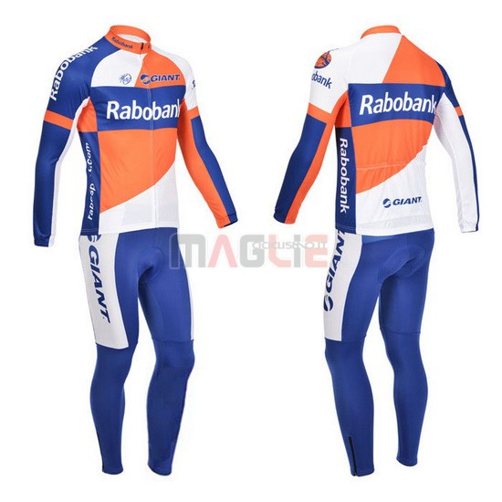 Maglia Rabobank manica lunga 2013 blu e bianco