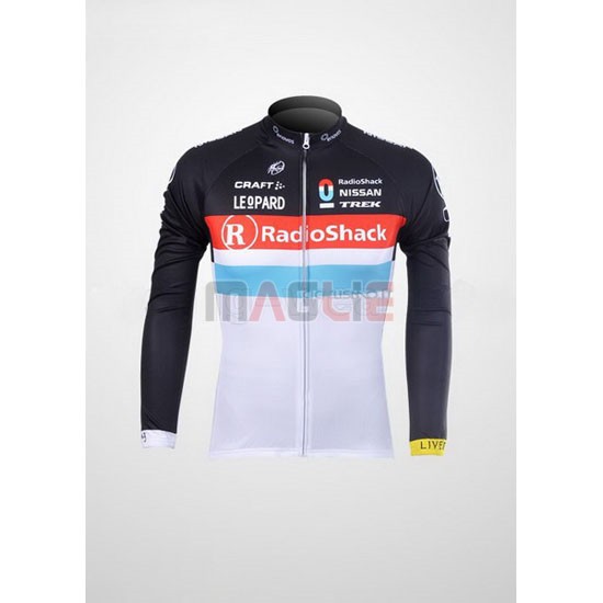 Maglia Radioshack manica lunga 2012 nero e bianco