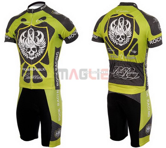 Maglia Rock racing manica corta 2010 argentato e verde