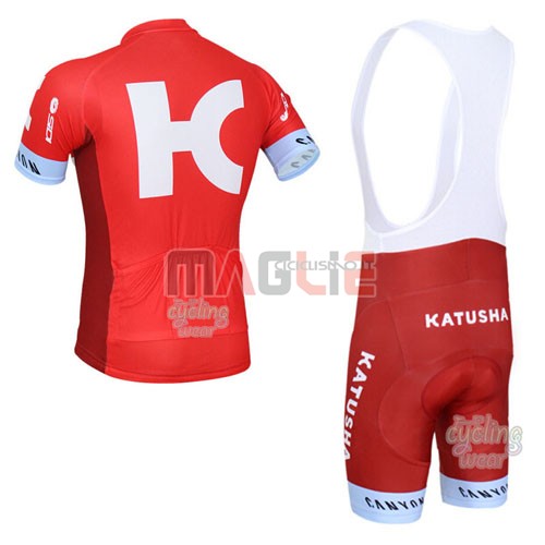 Maglia Katusha manica corta 2016 bianco e rosso