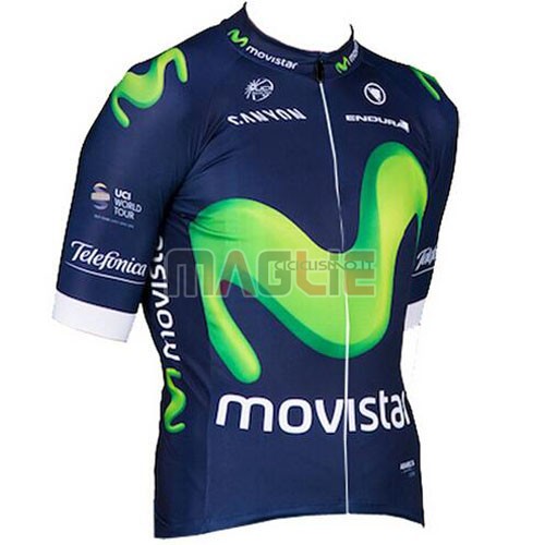 Maglia Movistar manica corta 2016 blu e verde