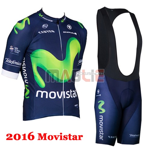 Maglia Movistar manica corta 2016 blu e verde