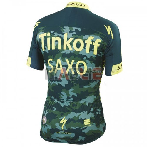 Maglia Saxo Bank manica corta 2016 giallo e verde