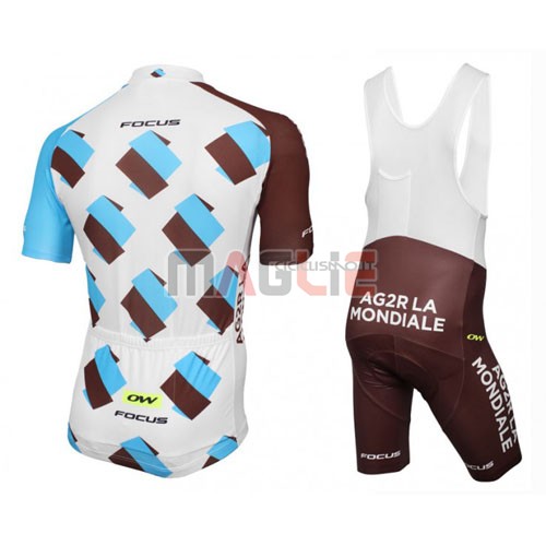 Maglia Ag2rla manica corta 2016 marrone e bianco