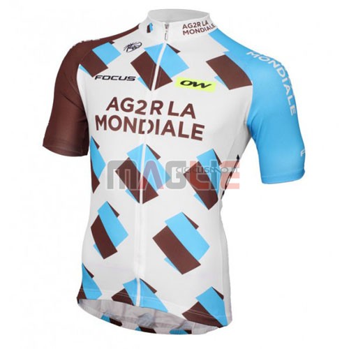 Maglia Ag2rla manica corta 2016 marrone e bianco