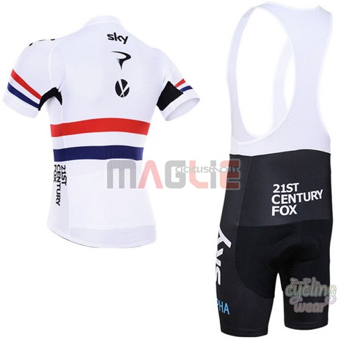 Maglia Sky manica corta 2016 bianco e rosso