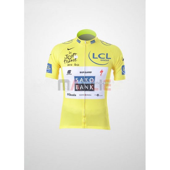 Maglia SaxoBank manica corta 2010 giallo