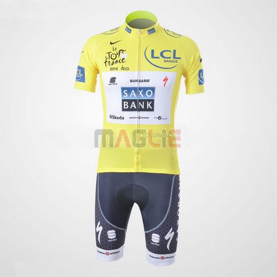 Maglia SaxoBank manica corta 2010 giallo