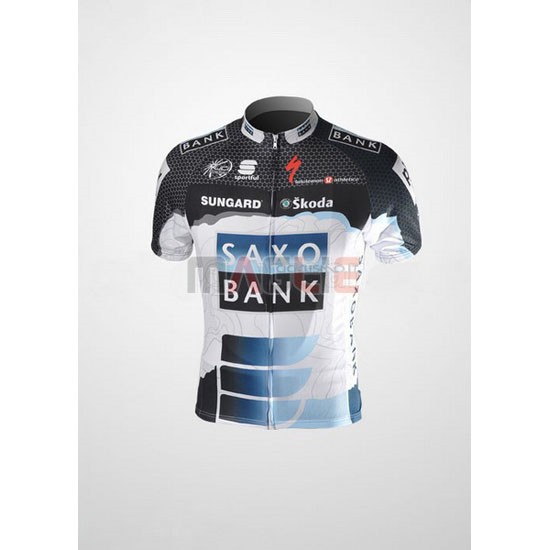 Maglia SaxoBank manica corta 2010 nero e bianco