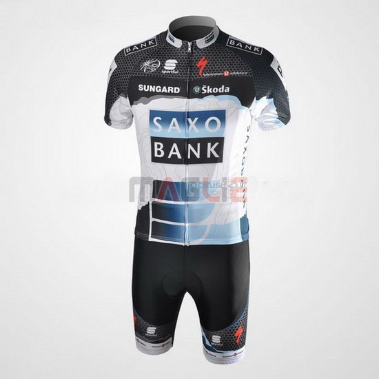 Maglia SaxoBank manica corta 2010 nero e bianco