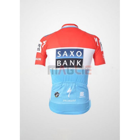 Maglia SaxoBank manica corta 2010 rosso e celeste