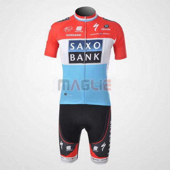 Maglia SaxoBank manica corta 2010 rosso e celeste