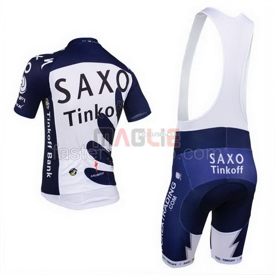 Maglia SaxoBank manica corta 2013 blu e bianco