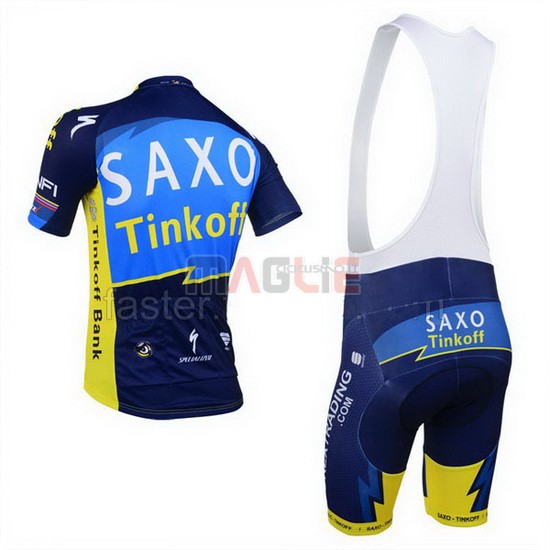 Maglia SaxoBank manica corta 2013 blu e giallo