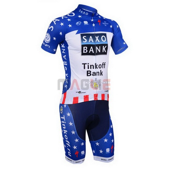 Maglia SaxoBank manica corta 2013 blu e rosso