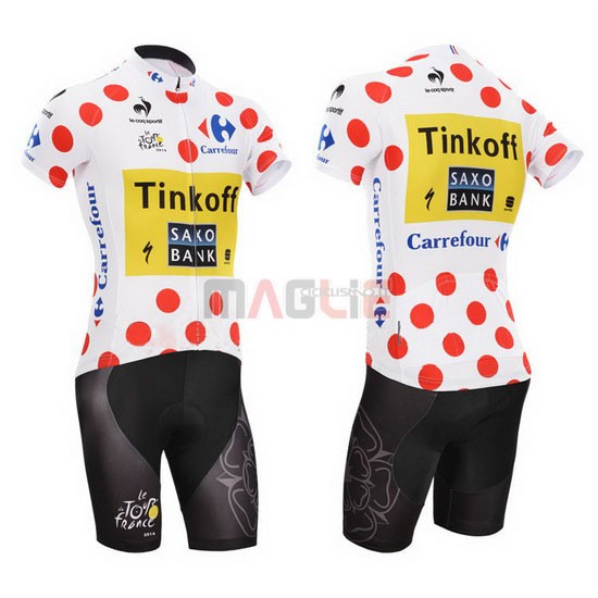 Maglia SaxoBank manica corta 2014 bianco e rosso