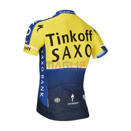 Maglia SaxoBank manica corta 2014 blu e giallo