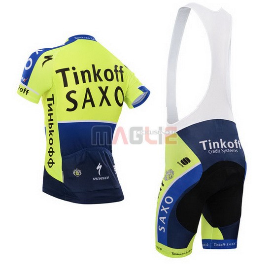 Maglia SaxoBank manica corta 2014 blu e verde