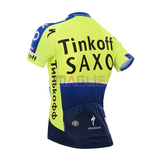 Maglia SaxoBank manica corta 2014 blu e verde