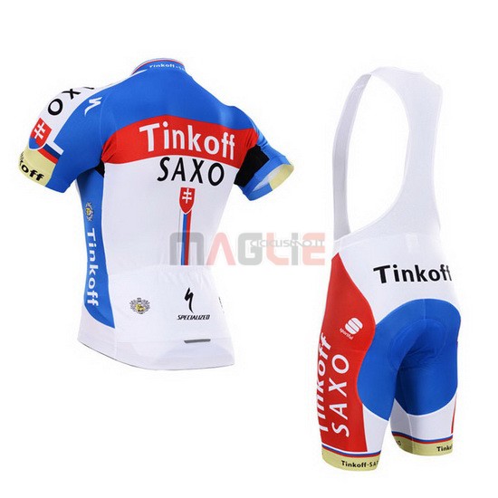 Maglia SaxoBank manica corta 2015 bianco e celeste