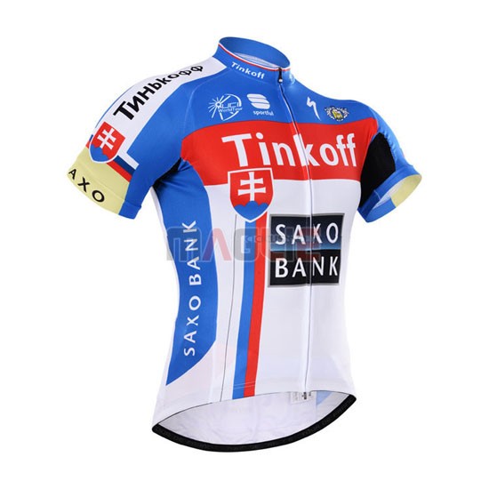 Maglia SaxoBank manica corta 2015 bianco e celeste