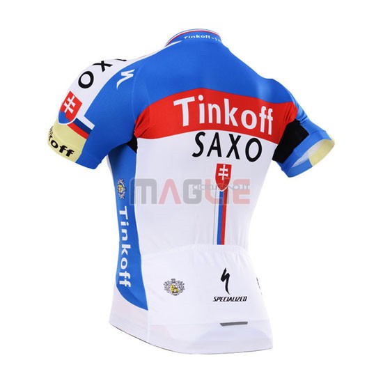 Maglia SaxoBank manica corta 2015 bianco e celeste