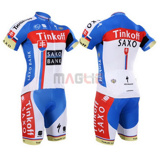 Maglia SaxoBank manica corta 2015 bianco e celeste