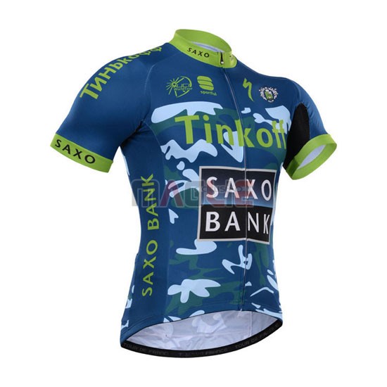 Maglia SaxoBank manica corta 2015 celeste e blu