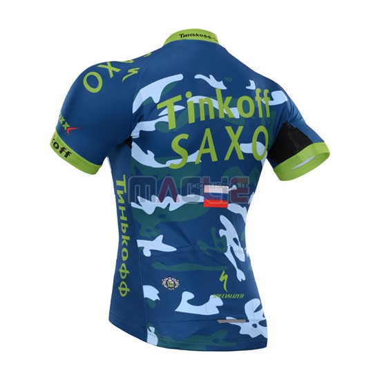 Maglia SaxoBank manica corta 2015 celeste e blu