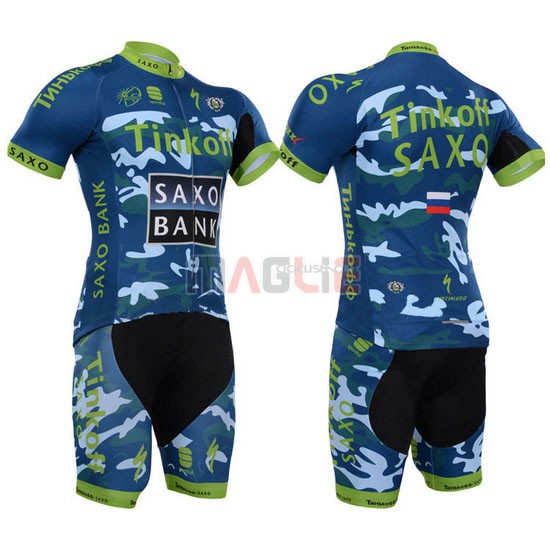 Maglia SaxoBank manica corta 2015 celeste e blu