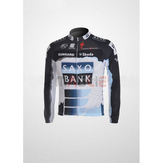 Maglia SaxoBank manica lunga 2010 nero e bianco