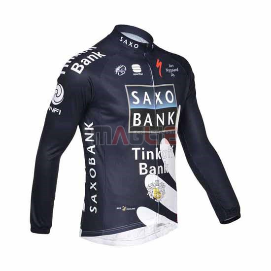 Maglia SaxoBank manica lunga 2013 blu e bianco