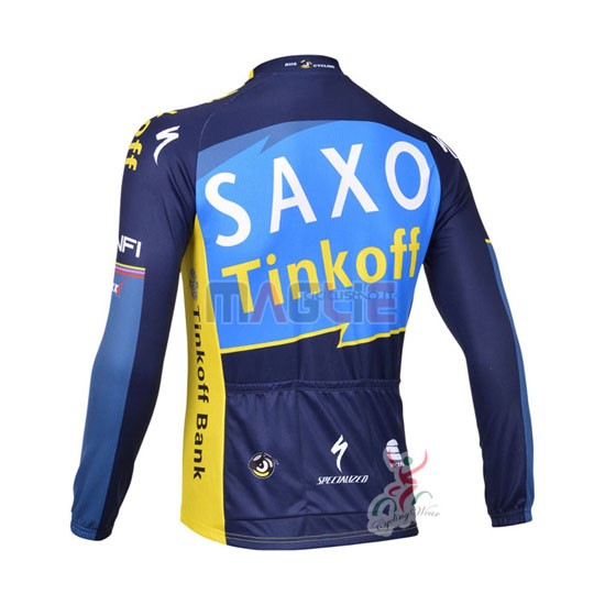 Maglia SaxoBank manica lunga 2013 blu e giallo