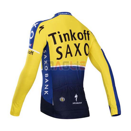 Maglia SaxoBank manica lunga 2014 blu e giallo